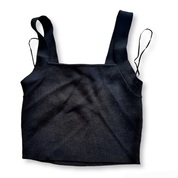 Zara Tops - Zara, black, ribbed material, sleeveless crop top BNWT fits AU 6 8 10 12